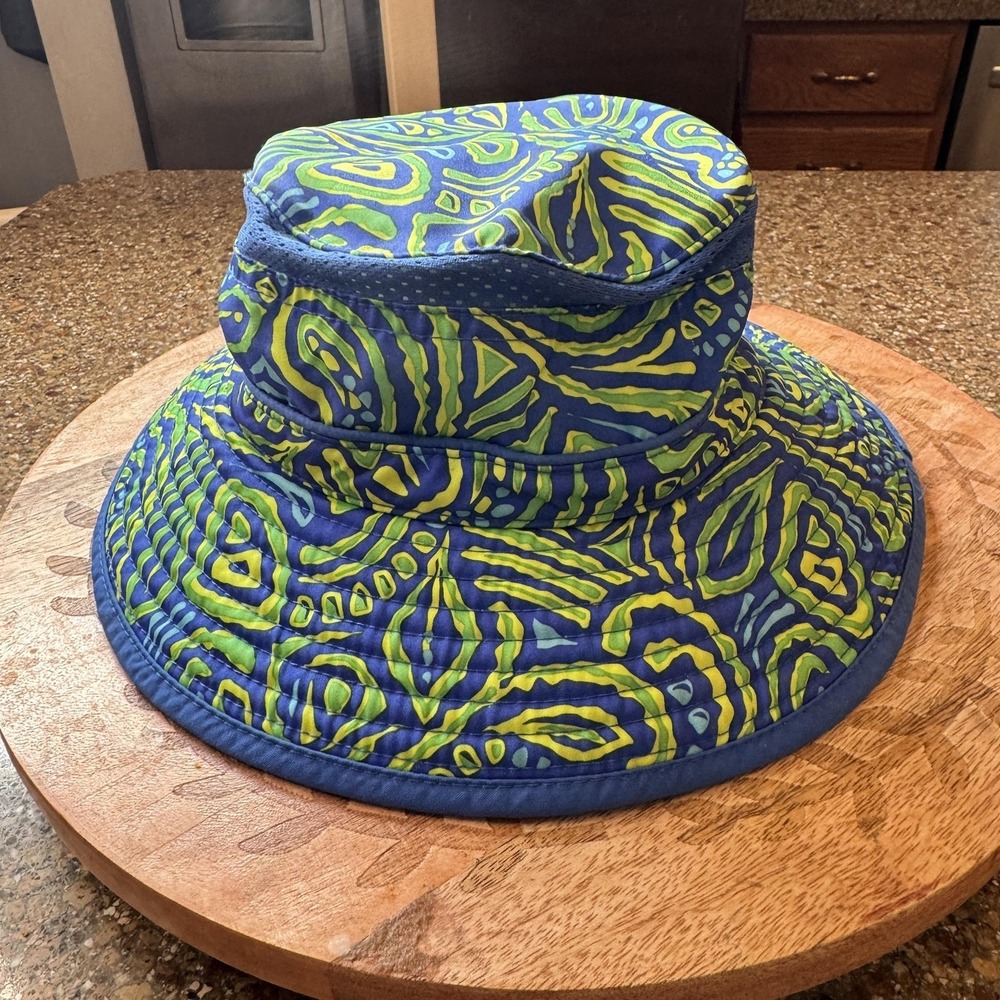 Sunday Afternoons Hat Sun Wide Brim Boys M Blue‎ Batik Chin Strap Beach Outdoor